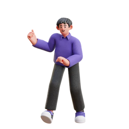 Boy in dancing pose  3D Illustration