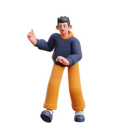 Boy in dancing pose  3D Illustration