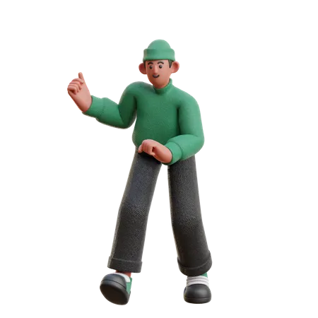 Boy in dancing pose  3D Illustration