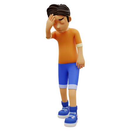 Boy In Dizzy Pose 3D Illustration
