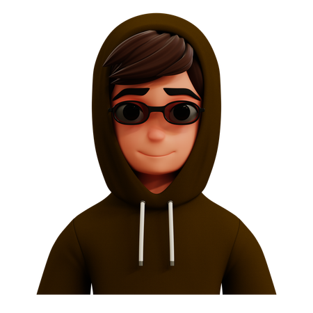 Boy In Glasses Avatar  3D Icon