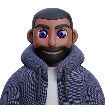 Boy in grey jacket  3D Icon