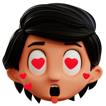 Boy In Love Emoji  3D Icon