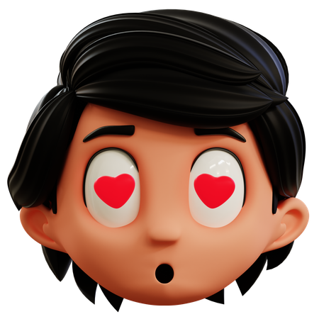 Boy In Love Emoticon  3D Icon