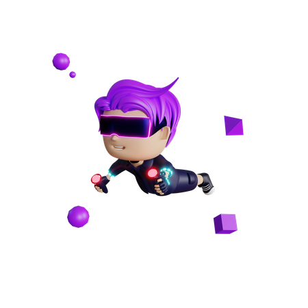 Boy in Metaverse  3D Illustration