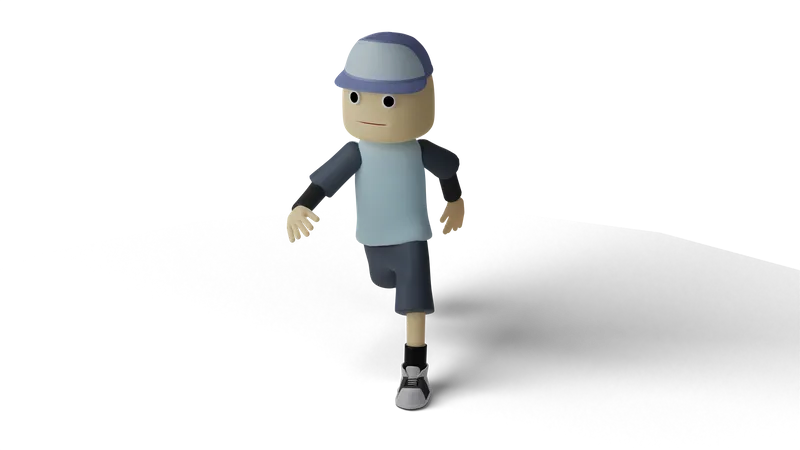 Boy In Walking Pose  3D Illustration