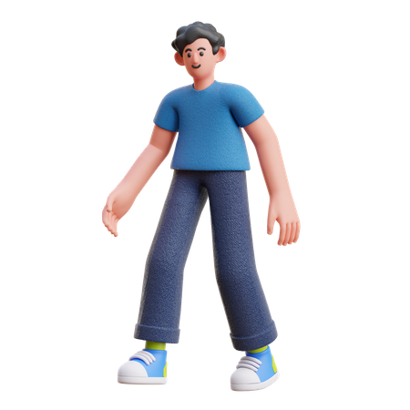 Boy in walking Pose  3D Illustration