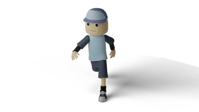 Boy In Walking Pose 3D Illustration
