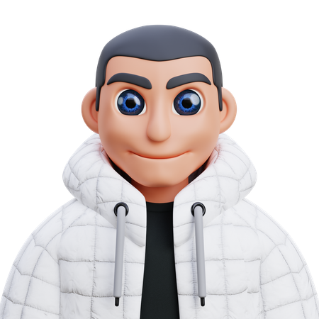 Boy in white jacket  3D Icon