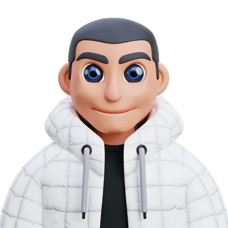 Boy in white jacket  3D Icon