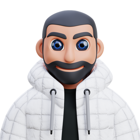 Boy in white jacket  3D Icon