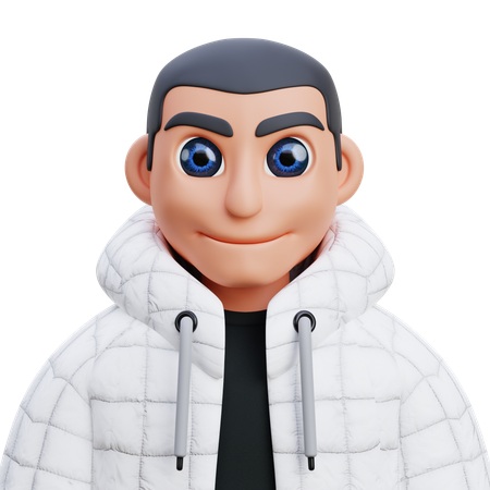 Boy in white jacket  3D Icon
