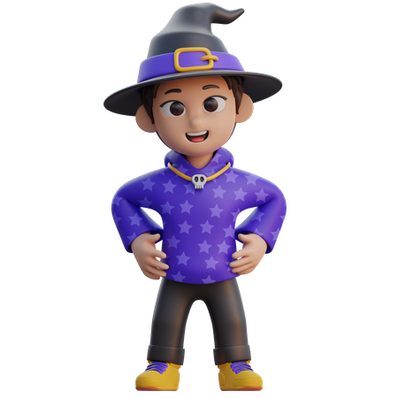 Boy in Wizard Costume  3D Icon