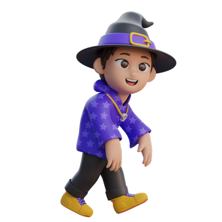 Boy in Wizard Costume  3D Icon