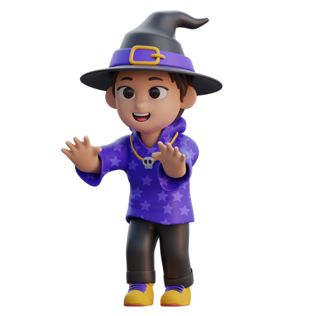 Boy in Wizard Costume  3D Icon
