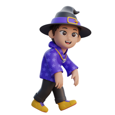 Boy in Wizard Costume  3D Illustration