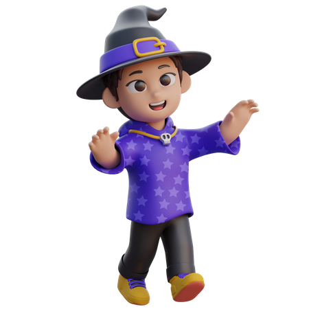 Boy in Wizard Costume doing dance  3D Icon