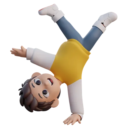 Boy is dancing  3D Illustration
