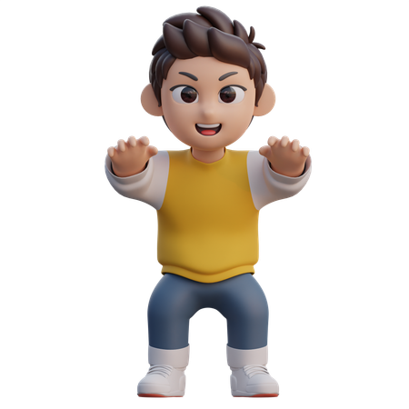 Boy is doing sit ups  3D Icon