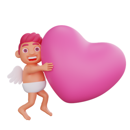Boy Is Expressing His Heart Feelings  3D Illustration