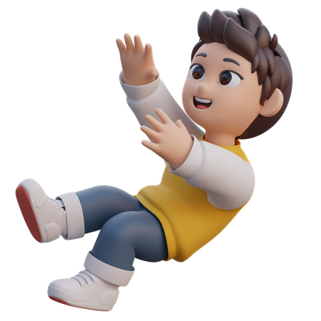 Boy is falling  3D Icon