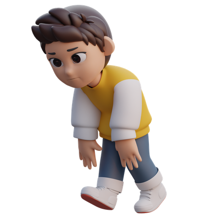 Boy is feeling clumsy  3D Icon
