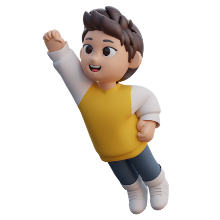 Boy is feeling powerful  3D Icon