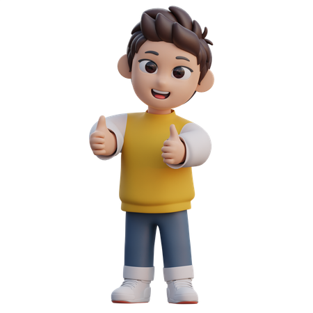 Boy is giving feedback  3D Icon