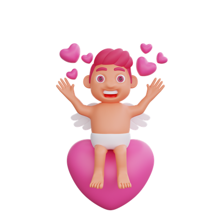 Boy Is Happy While Expressing His Feelings  3D Illustration