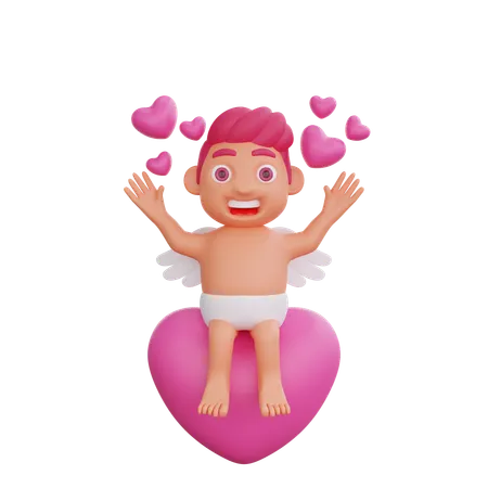Boy Is Happy While Expressing His Feelings  3D Illustration
