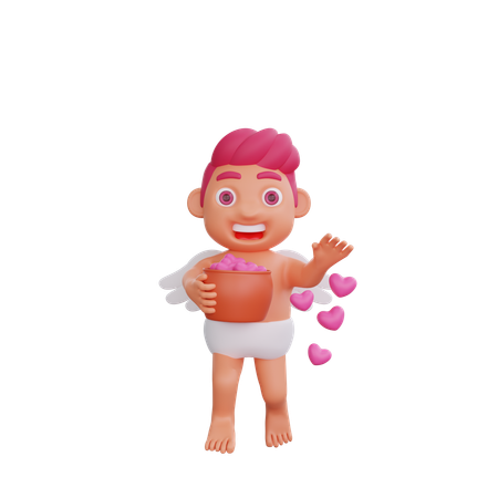 Boy Is Holding Chocolate Bowl  3D Illustration
