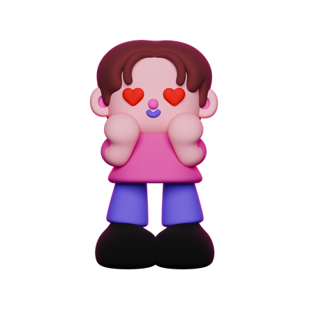 Boy is in love  3D Icon