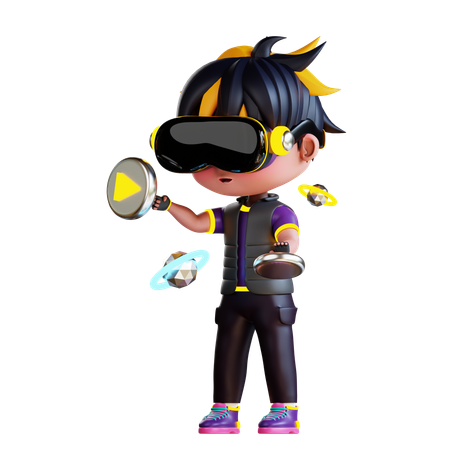 Boy Is Listening Vr Music  3D Icon