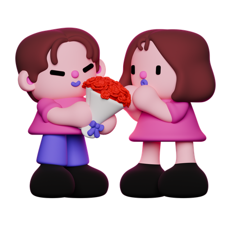 Boy is proposing girl  3D Icon