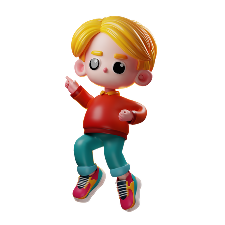 Boy Jumping  3D Icon