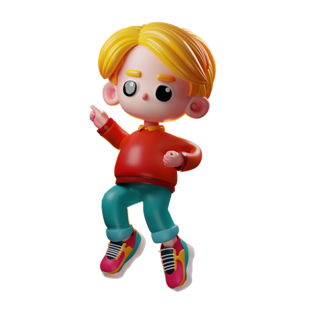 Boy Jumping  3D Icon