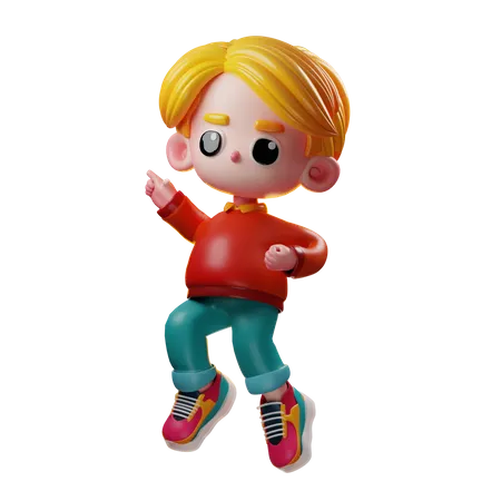 Boy Jumping  3D Icon