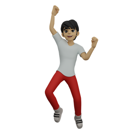 Boy jumping in air  3D Icon