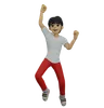 Boy jumping in air