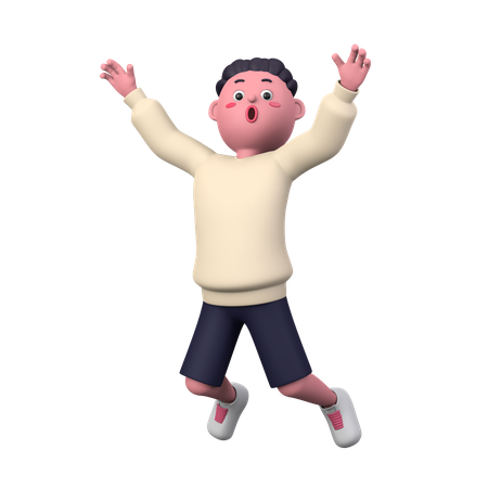 Boy jumping in the air  3D Icon