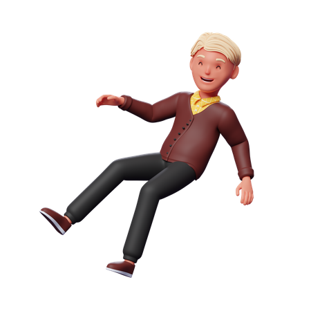 Boy jumping out of joy 3D Illustration