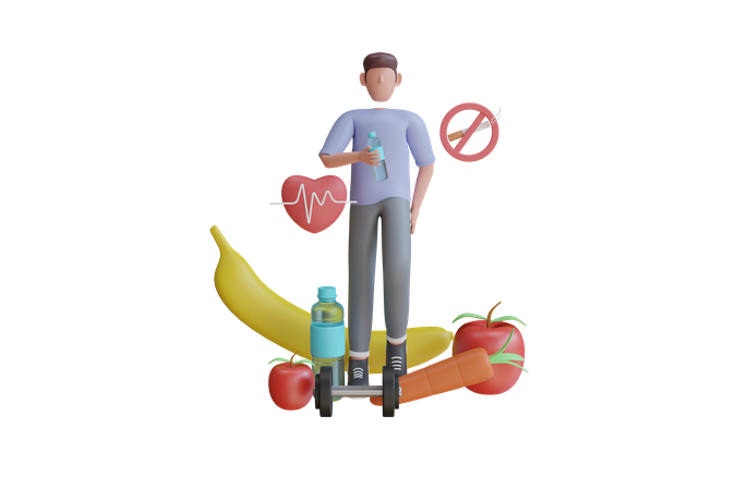 Boy Lifestyle Healthy 3D Illustration