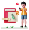 Boy looking at best product