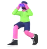 Boy Looking With Binoculars