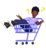 Boy Lying In Empty Cart While Confused