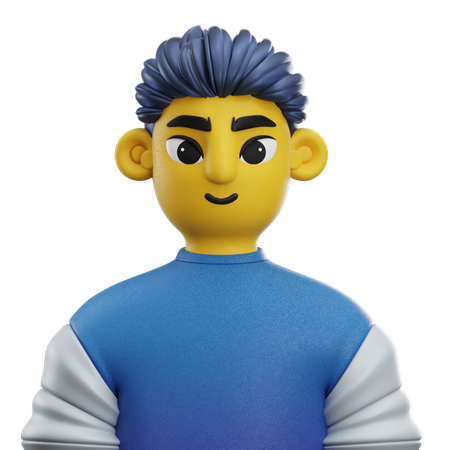 Boy Mohawk Hair with Sweater  3D Icon