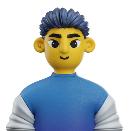 Boy Mohawk Hair with Sweater  3D Icon
