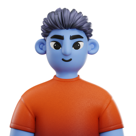 Boy Mohawk Hair with T-shirt  3D Icon