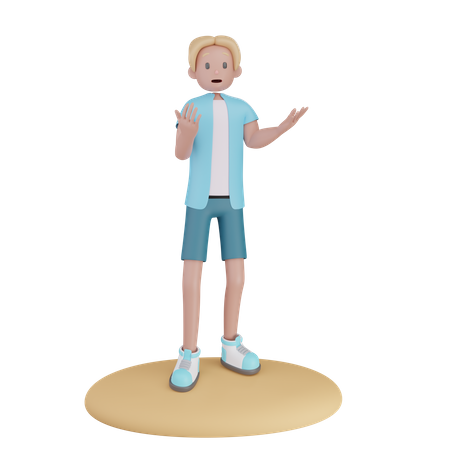 Boy on vacation  3D Illustration