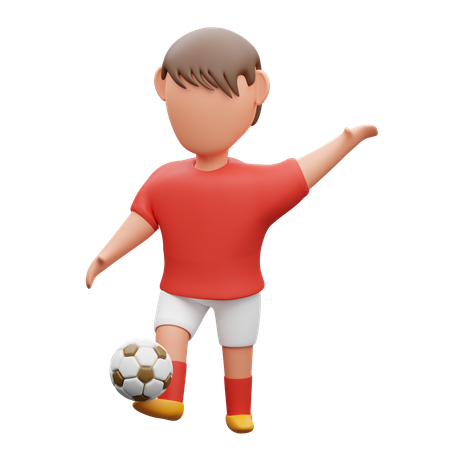 Boy Playing football  3D Icon